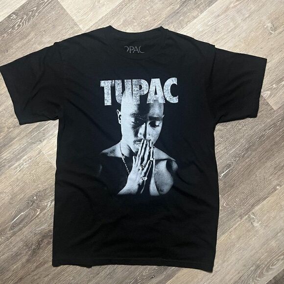 Tupac Men's Shakur Praying Hands Black T-Shirt Size Medium - Picture 3 of 10